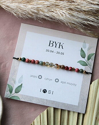 Bransoletka zodiakalna BYK z kamieni naturalnych, INSI