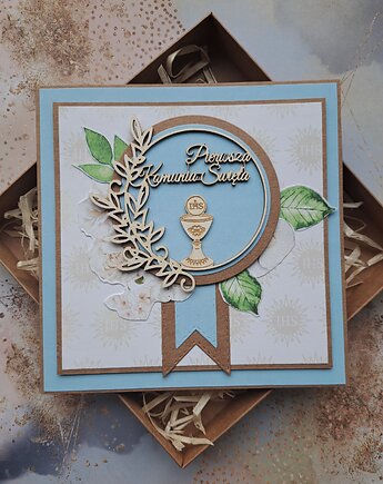 Kartka na Komunię dla chłopca (w pudełku), Kartkodzielo