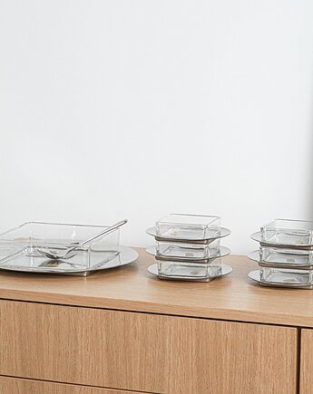 Komplet deserowy, włoski design, lata 70, produkcja: GOTTINGHEN, Przetwory design