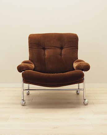 Fotel sztruksowy, szwedzki design, lata 60, produkcja: Szwecja, Przetwory design