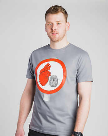 Bawełniany T-shirt z nadrukiem - Serce i Rozum, ZlapDystans