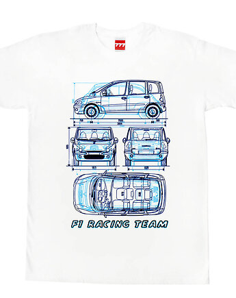 Komplet 4 szt spersonalizowanych koszulek FIAT MULTIPLA, 777 Tshirts