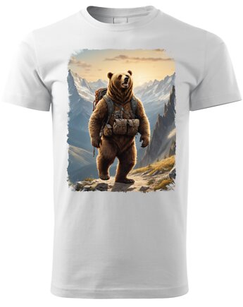 Tatra Art i niedźwiedź na górskim szlaku z plecakiem męska v3, OSOBY - Prezent dla taty