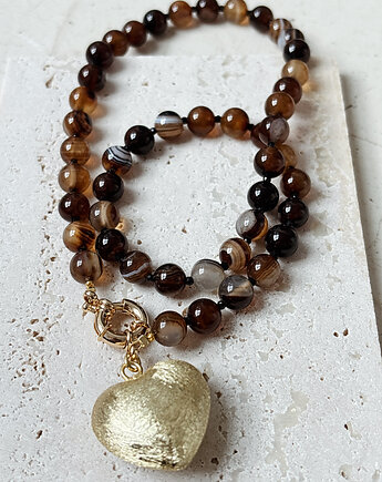 Naszyjnik Agat i Onyks Serce, Chmolowska Jewellery
