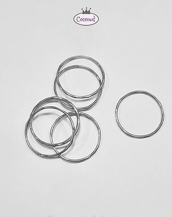 Komplet 7 obrączek SLIM srebro, COCONUT