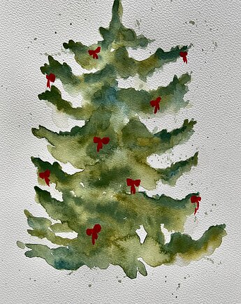 Choinka a4 - akwarela, Bohemian Soul atelier by M.