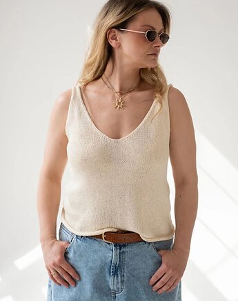 Top Marry, bawełna z jedwabiem, Sirka Handmade