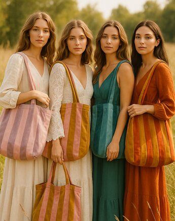 Velvetowa Torba na ramię Róż/Musztarda, nisza