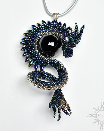 Fenrann, wisior ze smokiem, beading, Sol