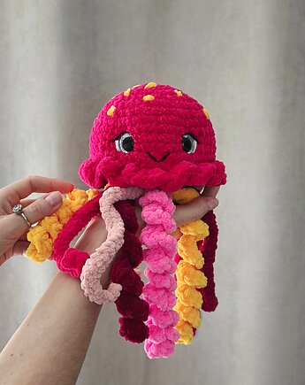 Duża meduza różowa, Maskotka meduza pluszowa, Prezent dla dziecka, EcoToysByNastya