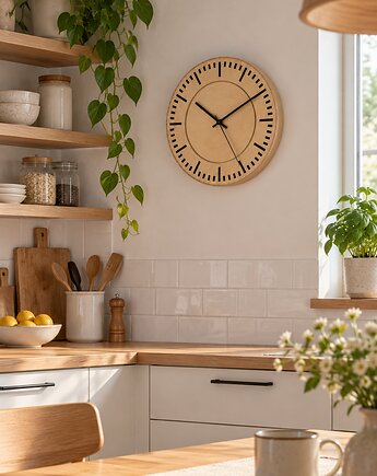 Zegar ścienny z Drewna - Cichy Mechanizmp, Clock Wood Studio
