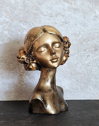 Kwiaty we włosach - rzeźba kobieca wys. 13 cm, JBJart Justyna Jaszke
