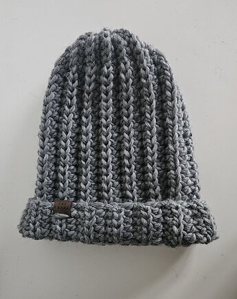 Czapka wełniana w kolorze szarym, Las i Łąka