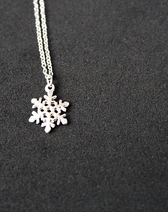 Rhodium Plated Matt Snowflake Necklace, Le Boho Bleu
