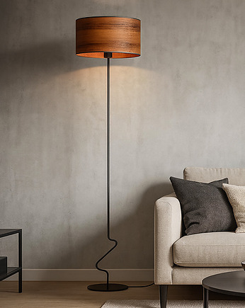 Lampa stojąca do salonu JERSEY ECO w stylu skandynawskim z abażurem, LYSNE