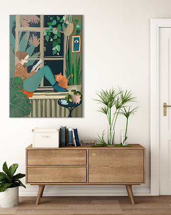 Obraz na płótnie Wieczór przy oknie70x100cm, NOWdeco