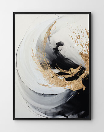 Plakat White and Gold v2 - abstrakcja, HOG STUDIO