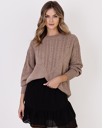 Sweter w sportowym stylu - SWE322 mocca MKM, MKMswetry