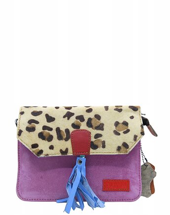 Torebka zamszowa, elegancka, skórzana, zamsz, ozdobny chwost eko OLIVKA, Olivka Warsaw