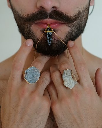 Naszyjnik ze snieżnym obsydianem, SOSO charms