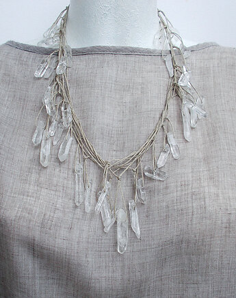 Kryształ  górski sople Komplet biżuterii, galeria nuit