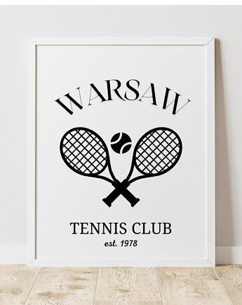 Plakat tenis, sport poster, retro plakat, black dot studio