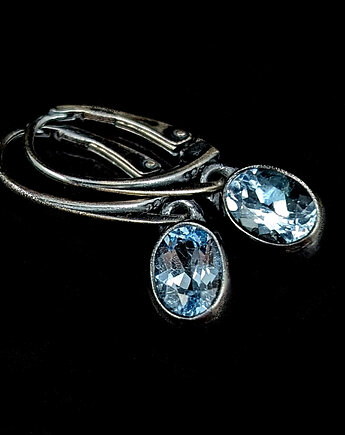 Kolczyki srebrne delikatne topazy, Pracownia Neores