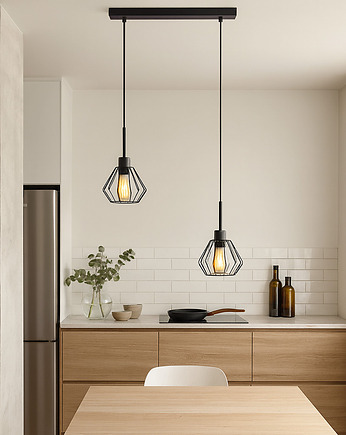 Czarna lampa wisząca z drucianymi kloszami pająk regulowana LED ZAFRA LOFT, lampy loftowe LYSNE LOFT