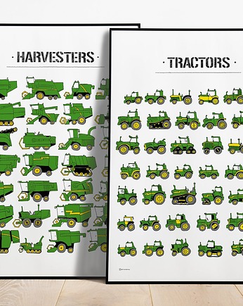 John Deere Traktory z Kombajnami! 2x50x70cm :), Tiny Machinery