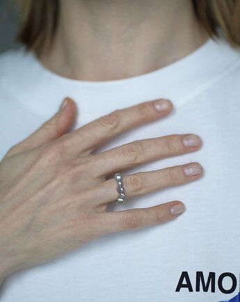 Pierścionek z szarych pereł naturalnych - SIRENE, ZY.JEWELLERY