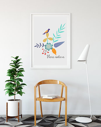 Plakat. Kwiaty i ptaki, Love Life and Forest