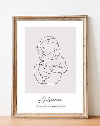 Metryczka LineArt Plakat Szkic Nr.6, Mała Pracownia DK