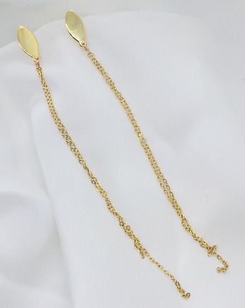 Kolczyki  łańcuszki złote wiszące długie, lulukalina