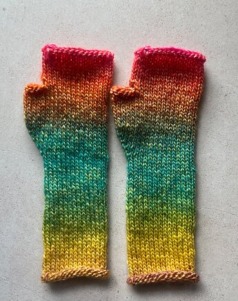 Mitenki z wełną owczą tropikalne, Made by Jaga