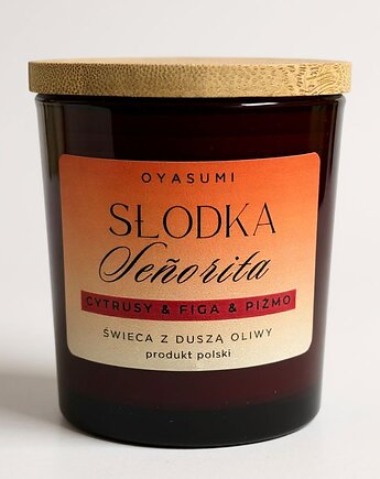 Świeca  zapachowa z wosku oliwnego Słodka Seniorita, Oyasumi