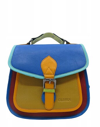 Torebka damska kolorowa skórzana skóra naturalna rączka pasek OLIVKA, Olivka Warsaw