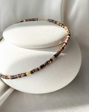 Naszyjnik Choker z rodochrozydem i hematytem, Martellie Jewellery