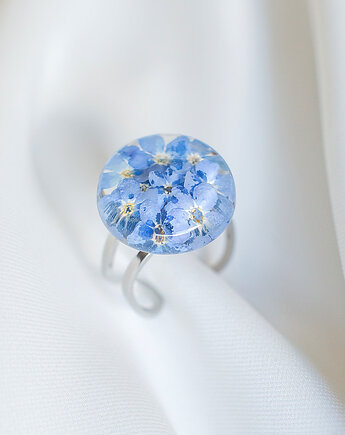 Pierścionek z niezapominajkami, nature gift