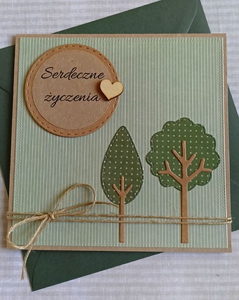 Serdeczne życzenia - drzewka - zieleń, kaktusia
