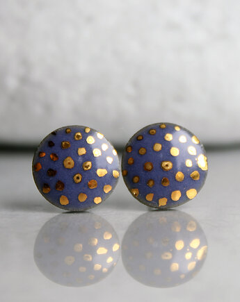 Kolczyki ceramiczne Panterka 9mm/stał chirurgiczna/, Magda Łysiak