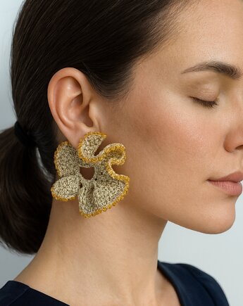 Kolczyki duże Złote Falbany Scrunchie, Not only cute crafts