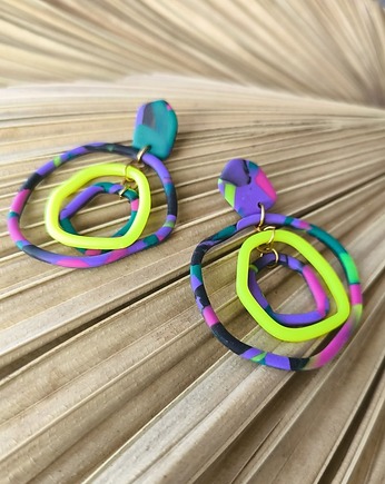 Dzikie HOOPSY oryginalne kolczyki na sztyfcie, sploteka