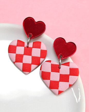 VALENTINE kolczyki czerwone serca walentynki, Mintique
