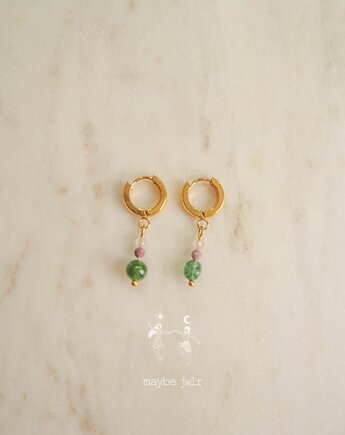 Kolczyki złote z zawieszkami z kamieni, Maybe Jwlr