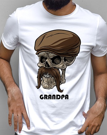 Koszulka  z nadrukiem Grandpa skull, ART ORGANIC