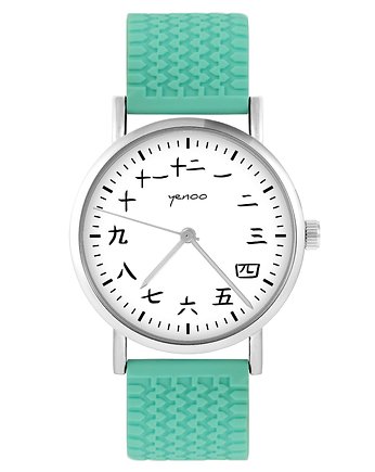 Zegarek - Kanji - silikonowy, turkus, yenoo