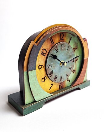 Zegarek drewniany kominkowy w stylu vintage, Clock Wood Studio
