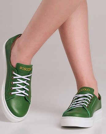 Sneakersy skórzane  sznurowane  (6760), BOSCCOLO