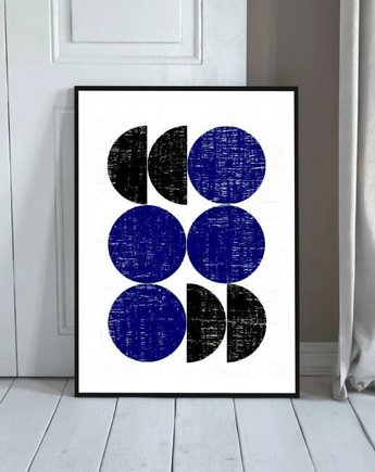 PLAKAT  Bauhaus, granatowy, abstrakcyjny, black dot studio