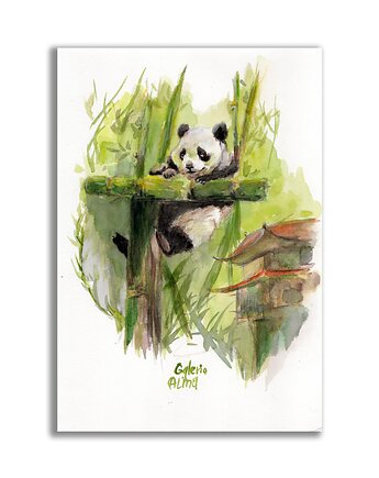 Akwarela ręcznie malowana  Panda, Galeria Alma